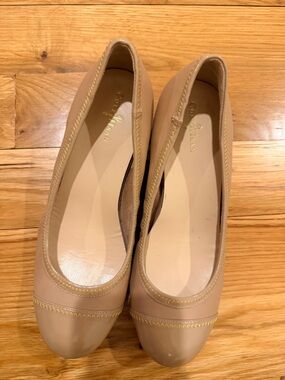 Cole Haan x Nike Air Beige/Tan Leather cap toe wedge